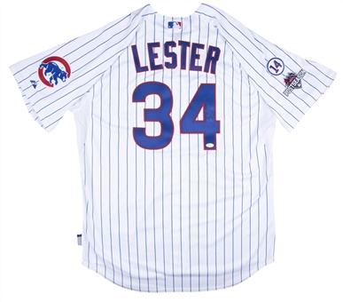 2015 Jon Lester Postseason Game Issued & Signed Chicago Cubs Home Jersey (MLB Authenticated & JSA)